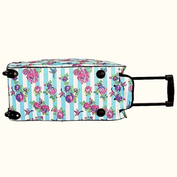 $160 Betsy Johnson Carry On Duffel Roses + Stripes - Picture 15 of 16